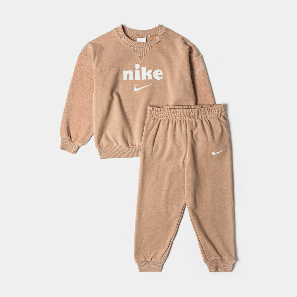 Cozy Comfort 2-Piece Crew Infant Toddler Set (Beige/White)