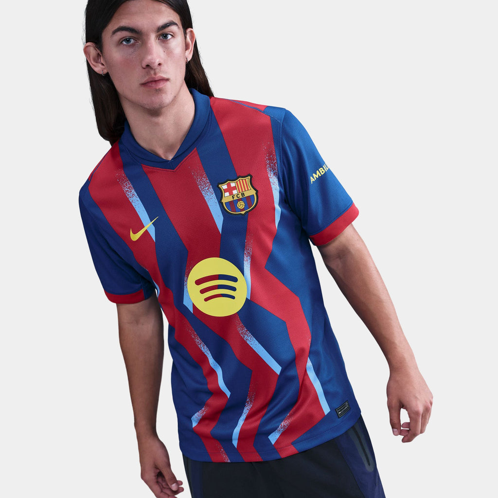 FC Barcelona 2025/26 Stadium Fourth Dri Fit Replica Mens Jersey (Gym Blue/Gym Blue/Salsa Red/Opti Yellow)
