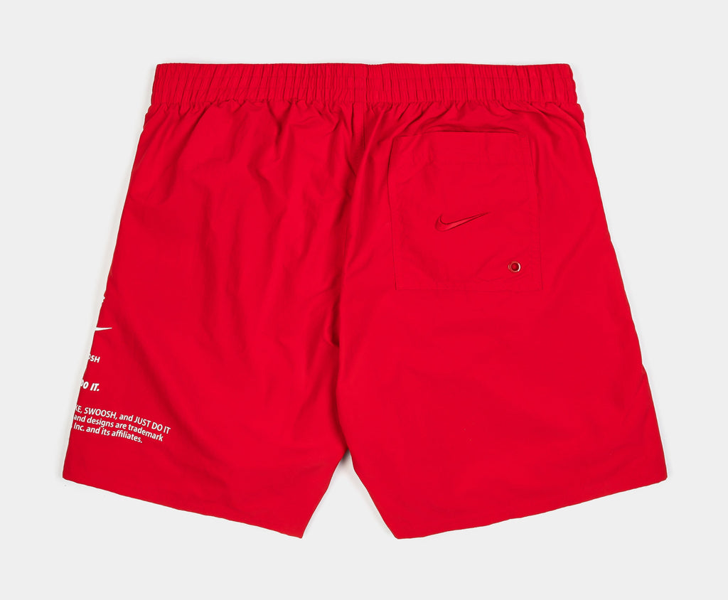 Swim Breaker Fully Lined Volley 7" Mens Shorts (Red/White)