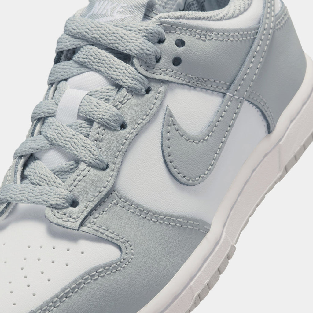 Dunk Low Preschool Lifestyle Shoes (White/White/Light Smoke Grey)