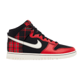 Nike Dunk High SE Tartan Plaid Black University Red