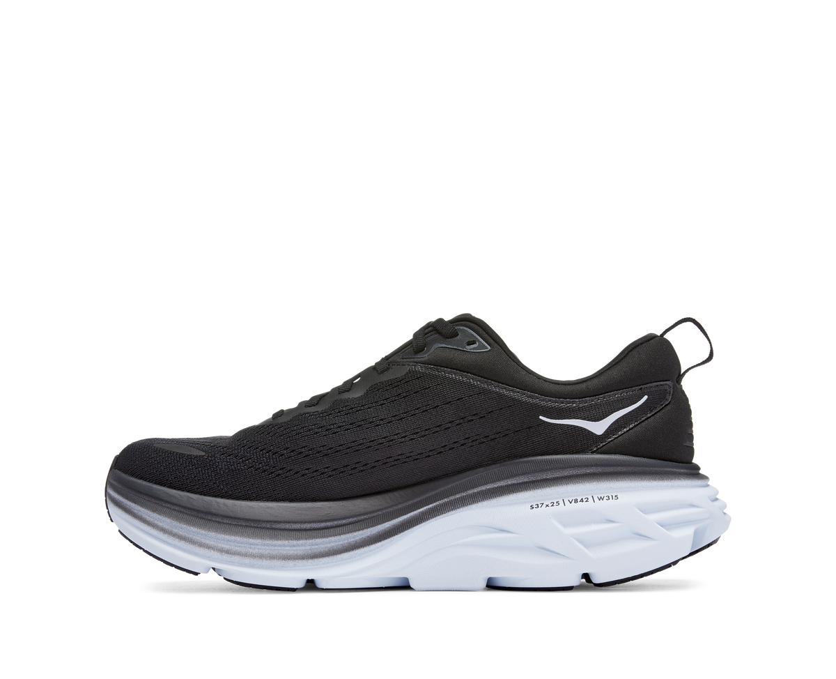 Hoka Mens Bondi 8 - Black/White (1123202-BWHT)