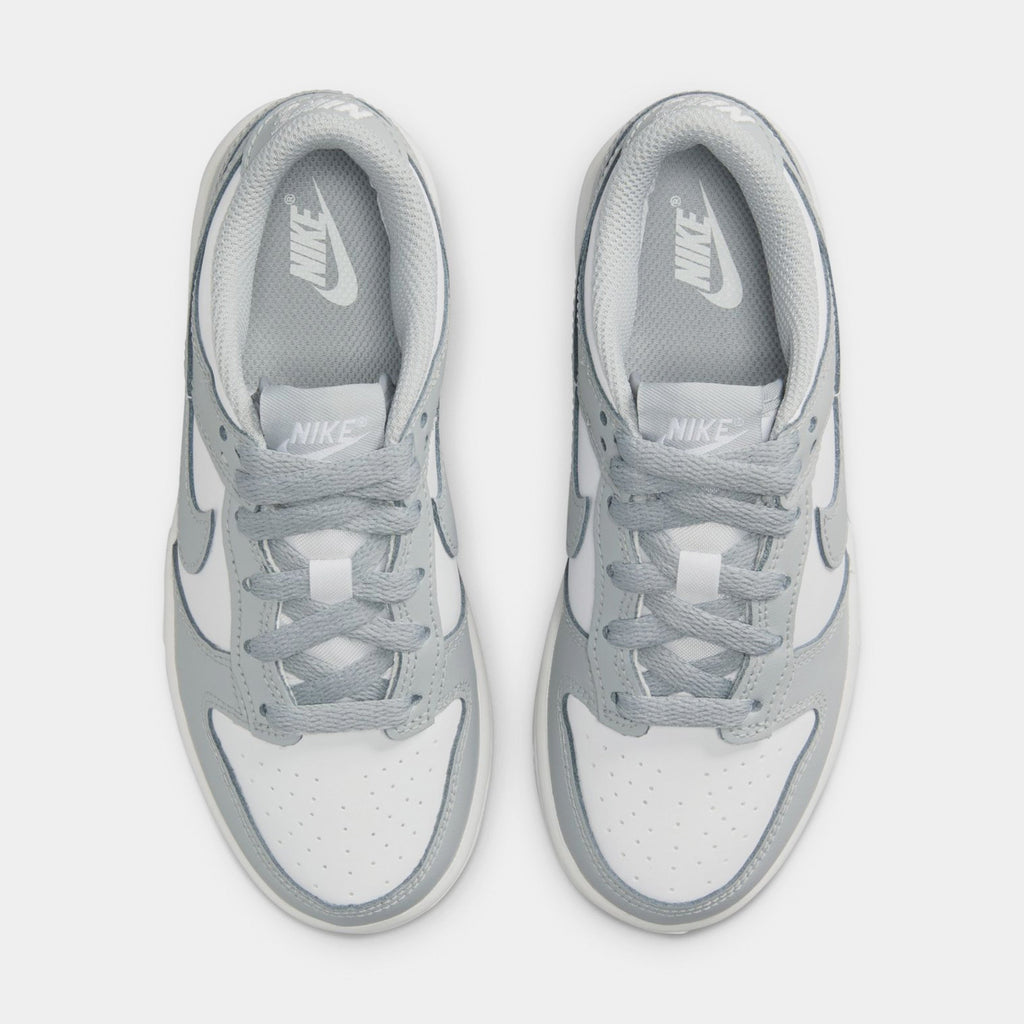 Dunk Low Preschool Lifestyle Shoes (White/White/Light Smoke Grey)