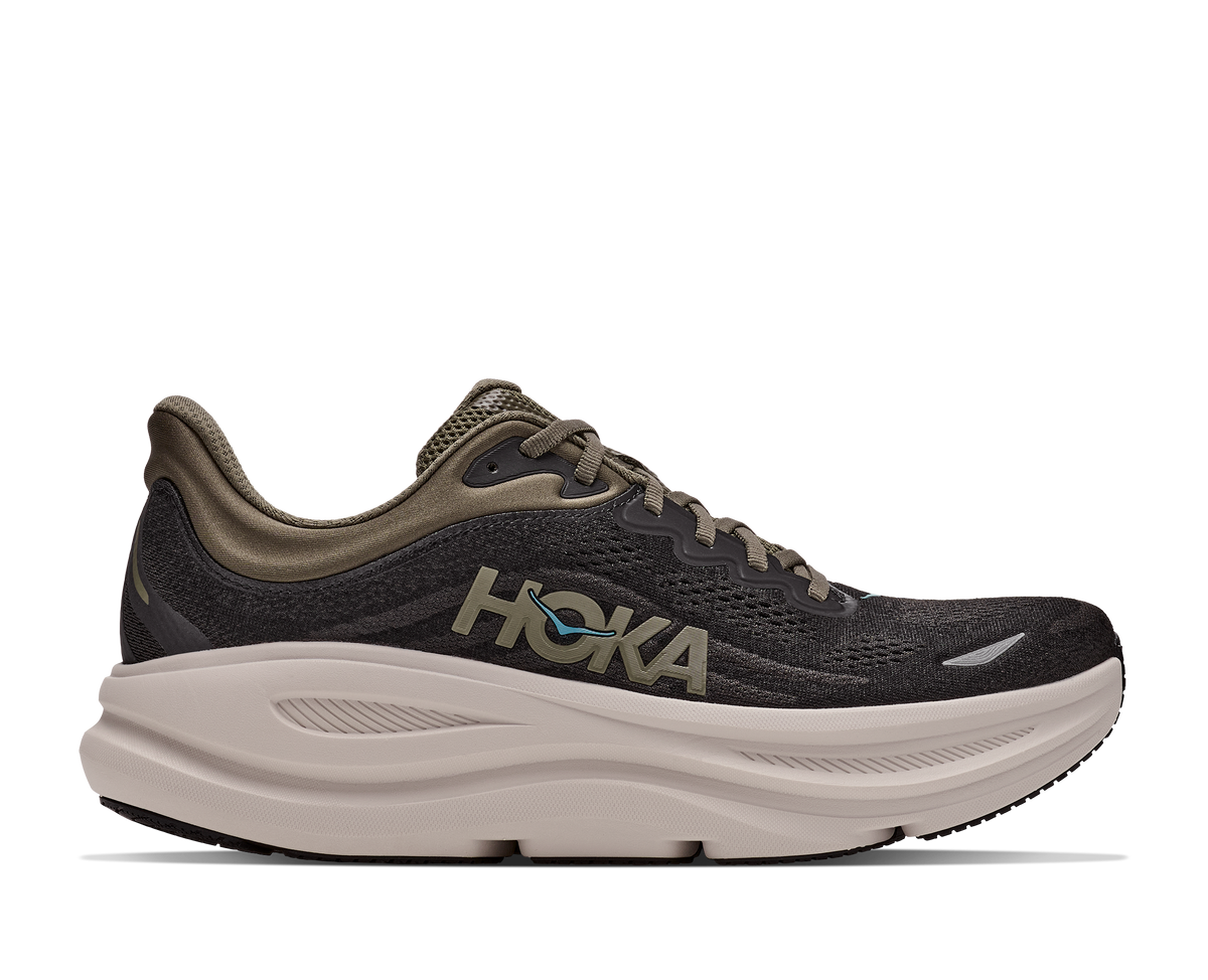 HOKA Men's Bondi 9 - BLACK / RIVER ROCK GREY