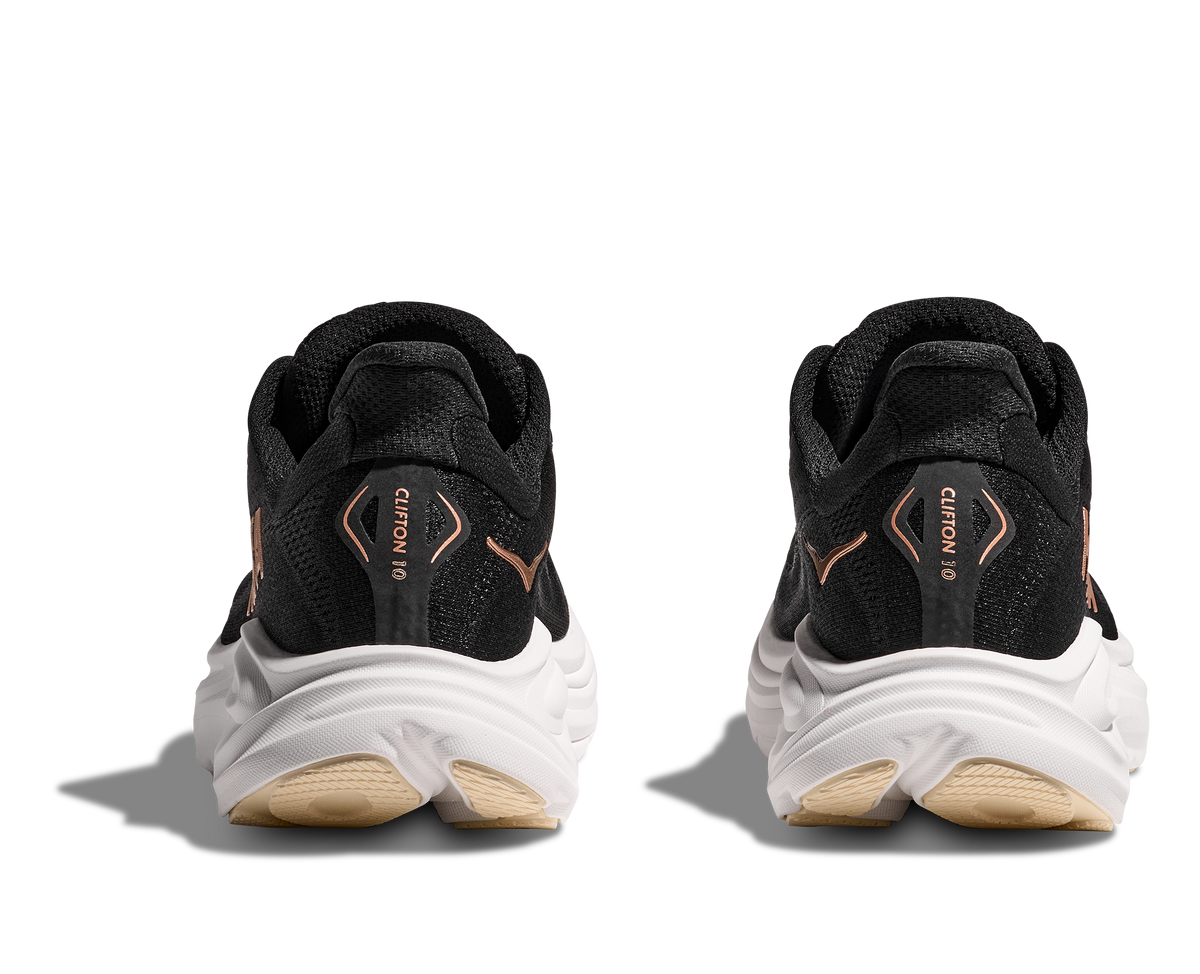 HOKA Women's Clifton 10 - BLACK / ROSE GOLD