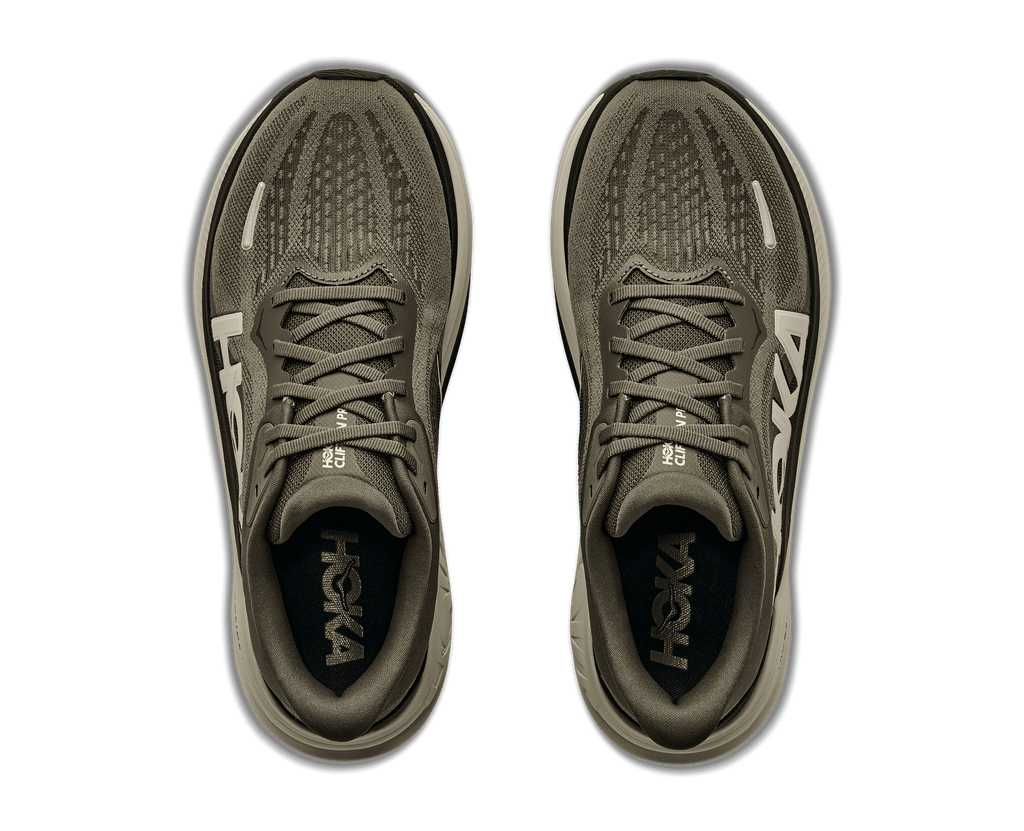 HOKA Men's Clifton Pro - ANTIQUE OLIVE / RIVER ROCK GREY