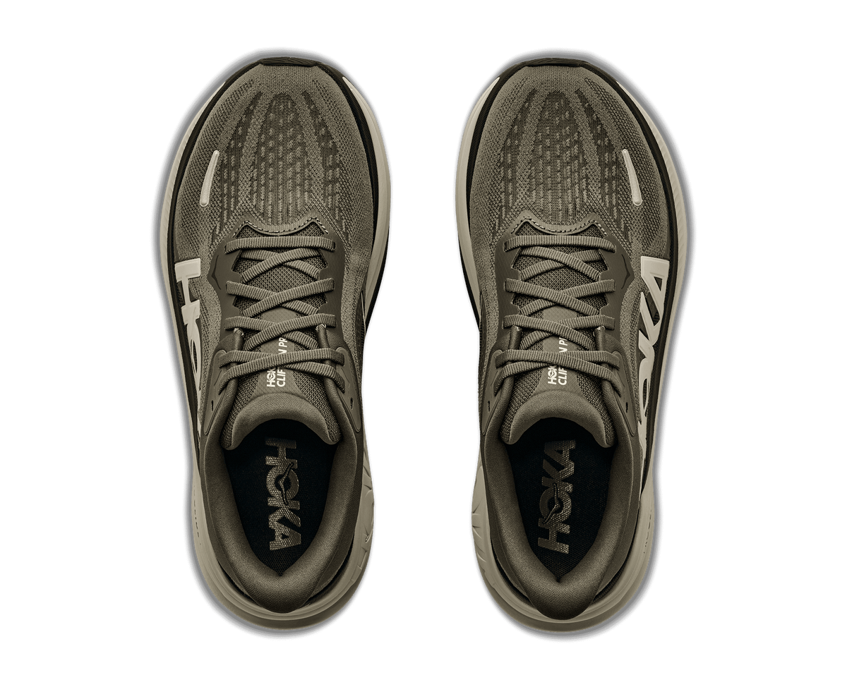 HOKA Women's Clifton Pro - ANTIQUE OLIVE / RIVER ROCK GREY