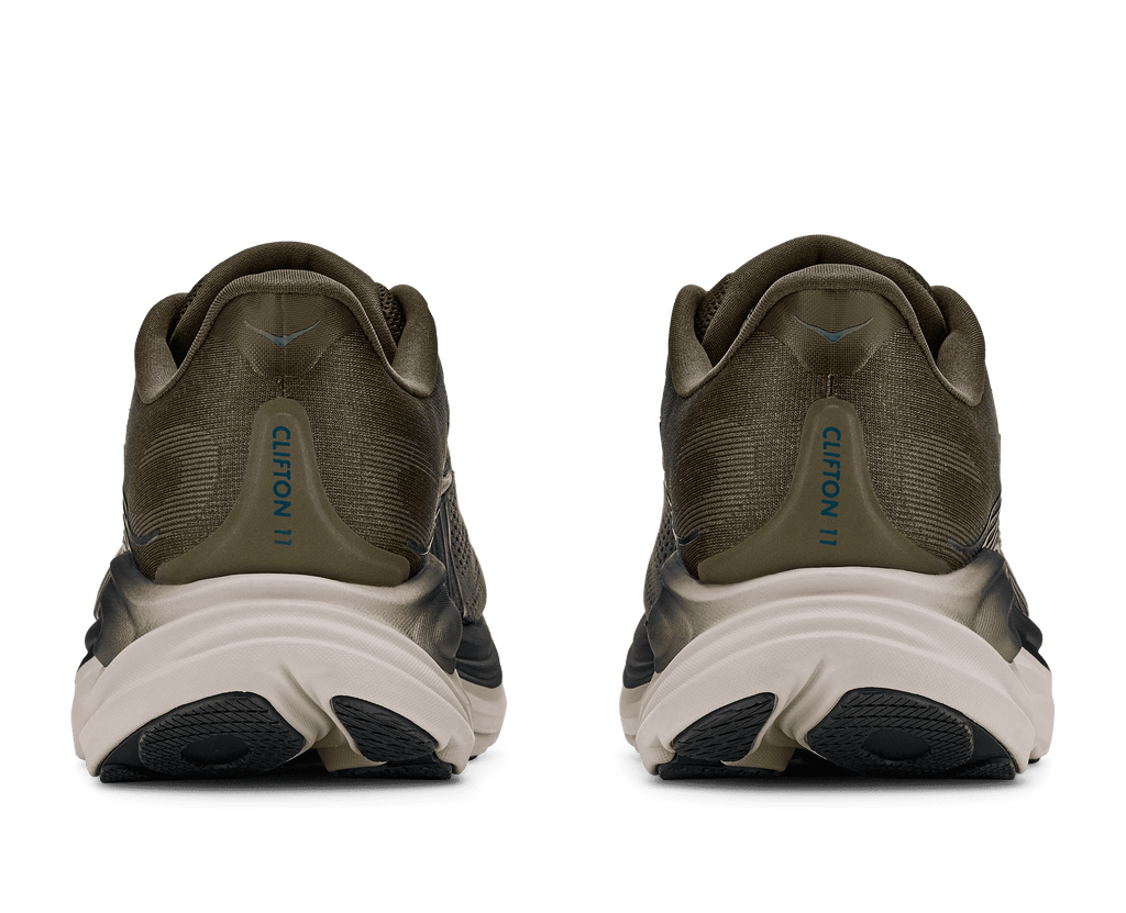 HOKA Men's Clifton 11 - ANTIQUE OLIVE / RIVER ROCK GREY
