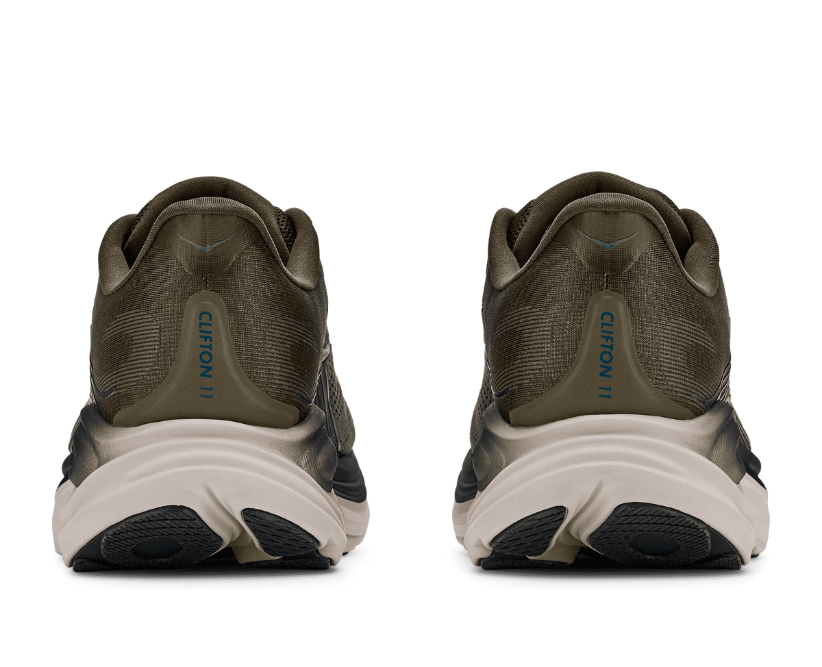 HOKA Men's Clifton 11 - ANTIQUE OLIVE / RIVER ROCK GREY