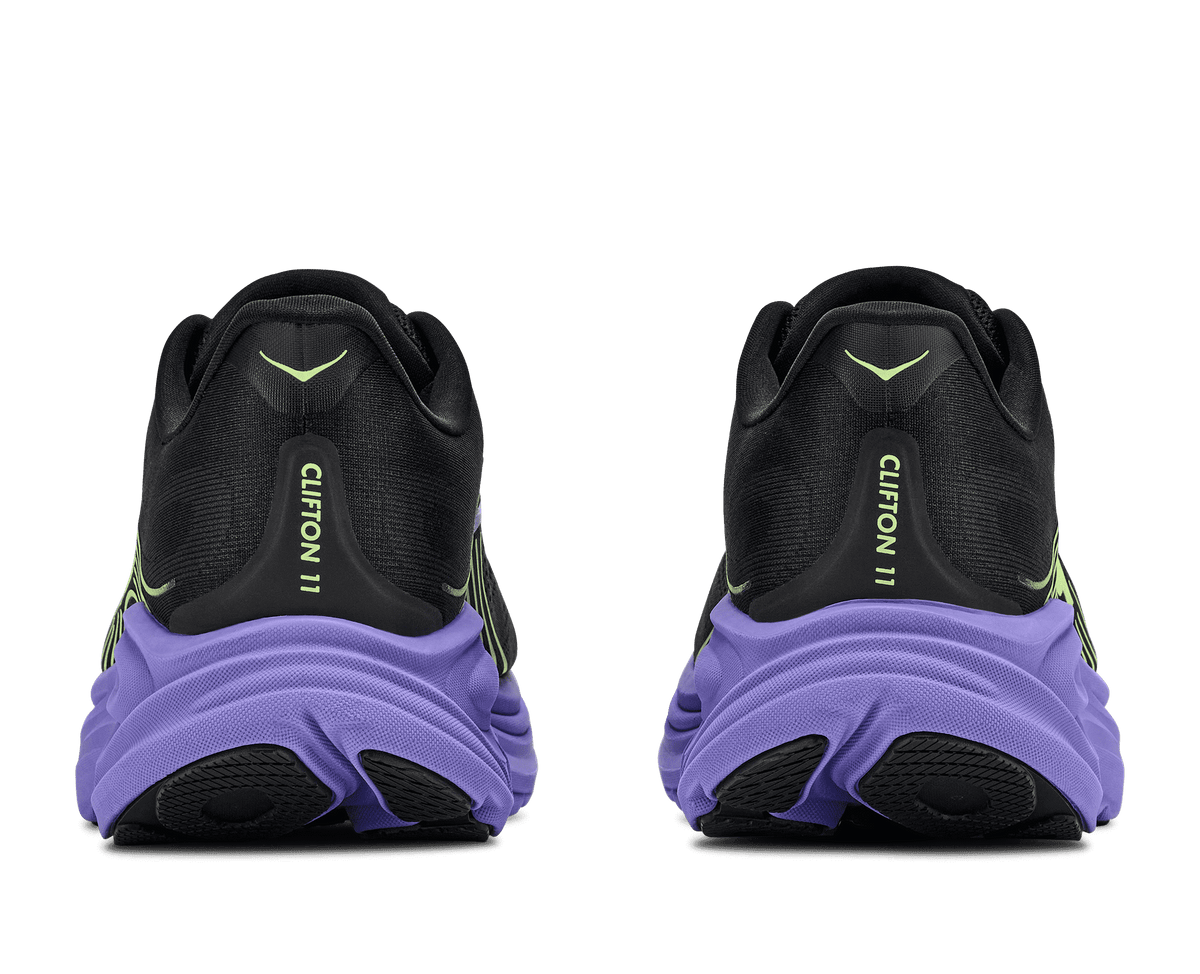 HOKA Men's Clifton 11 - BLACK / NEON YUZU