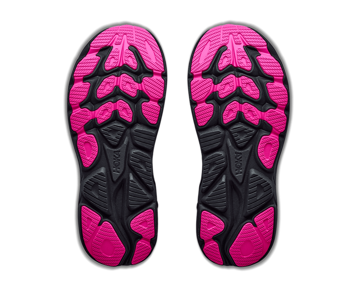 HOKA Women's Clifton 11 - BLACK / NEON DRAGONFRUIT