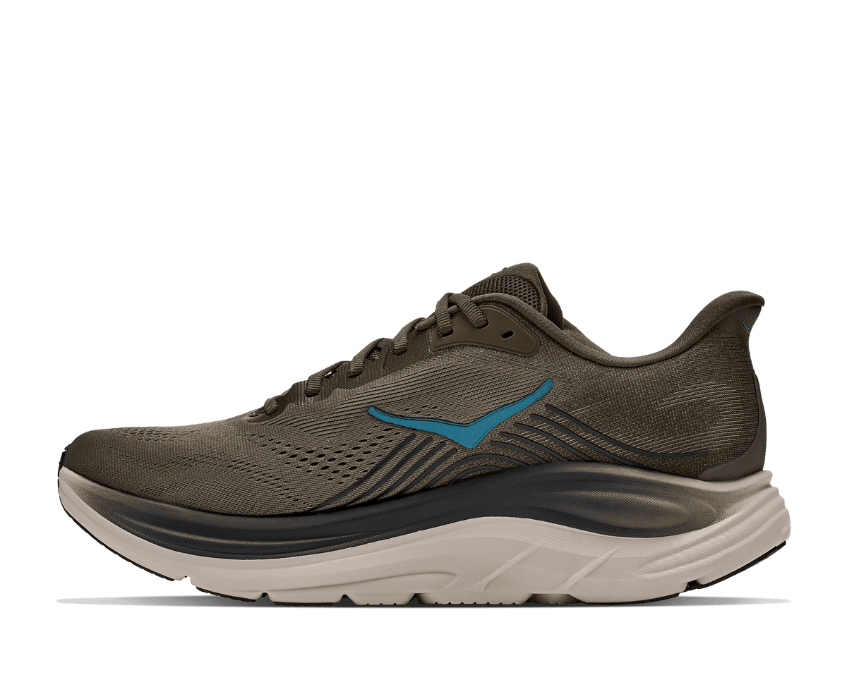 HOKA Men's Clifton 11 - ANTIQUE OLIVE / RIVER ROCK GREY (Wide)