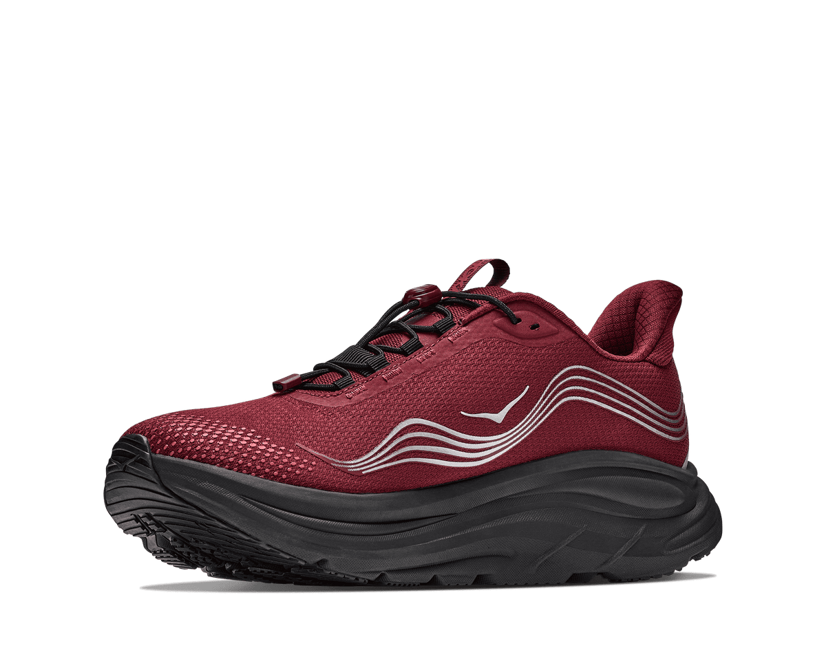 HOKA Men's Clifton 11 GTX - VARSITY BURGUNDY / CARBON BLACK (Wide)