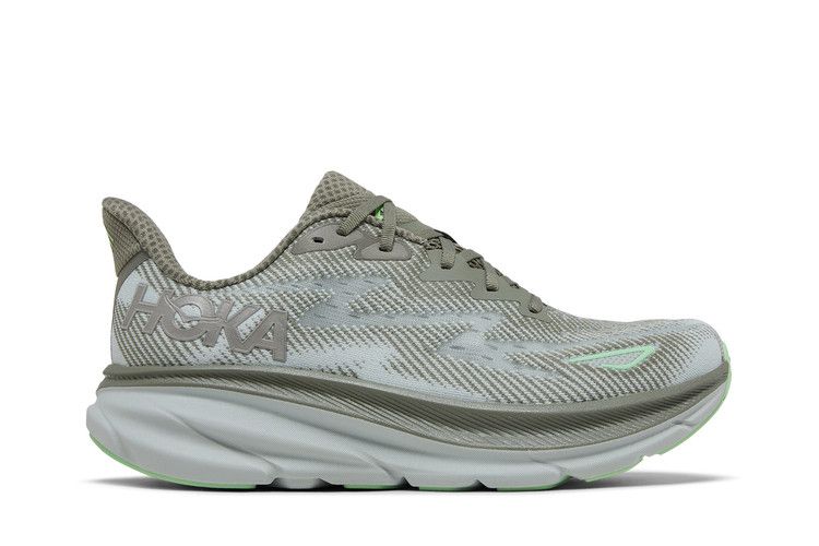 HOKA Clifton 9 'Olive Haze Mercury'