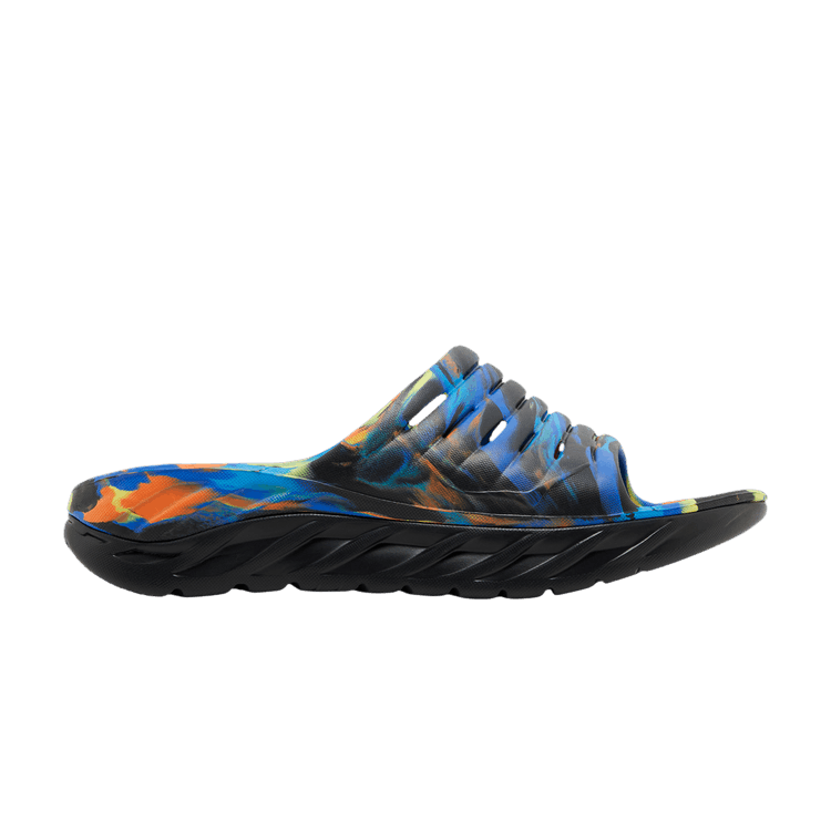 HOKA Ora Recovery Slide 'Swirl - Black Diva Blue'