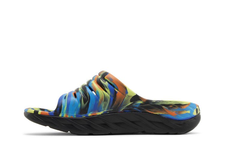 HOKA Ora Recovery Slide 'Swirl - Black Diva Blue'