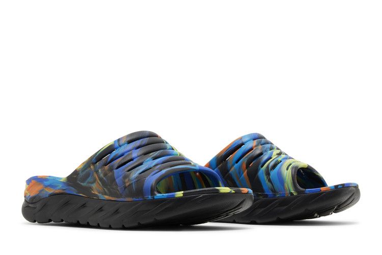 HOKA Ora Recovery Slide 'Swirl - Black Diva Blue'