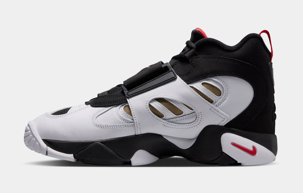 Air Diamond Turf II Mens Basketball Shoes (Black/White/Fire Red/Metallic Gold)