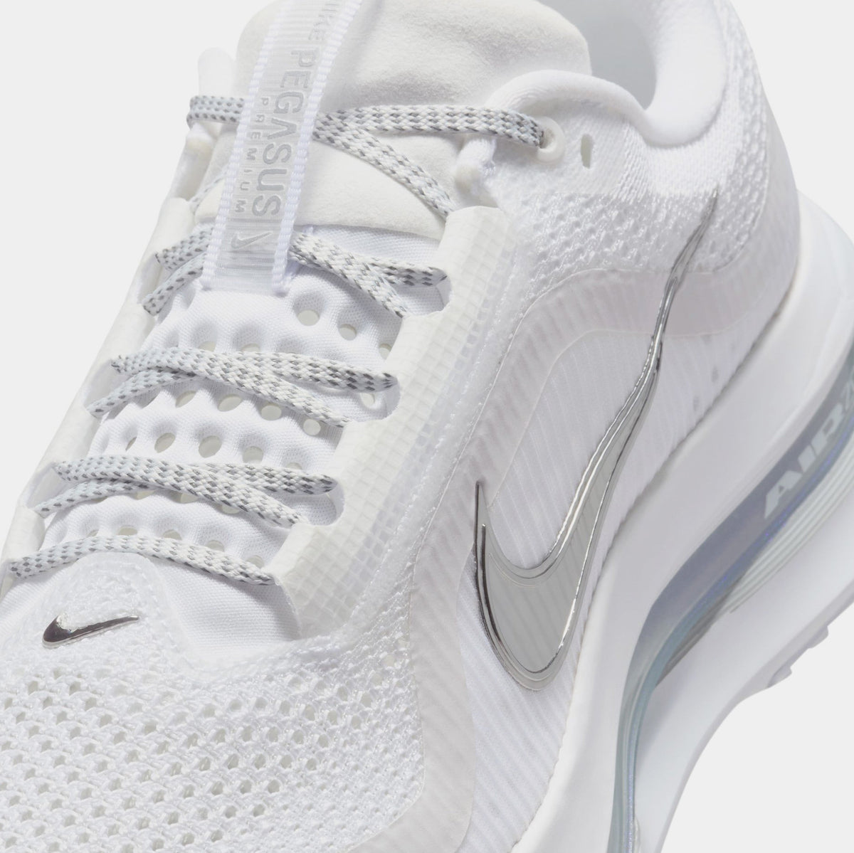 Pegasus Premium Womens Running Shoes (White/Metallic Silver/Metallic Silver)