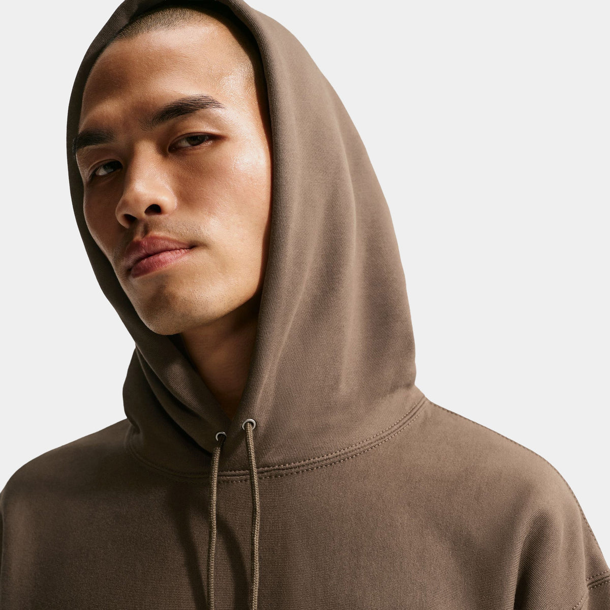 Solo Swoosh Pullover Fleece Mens Hoodie (Dark Hazel/White)
