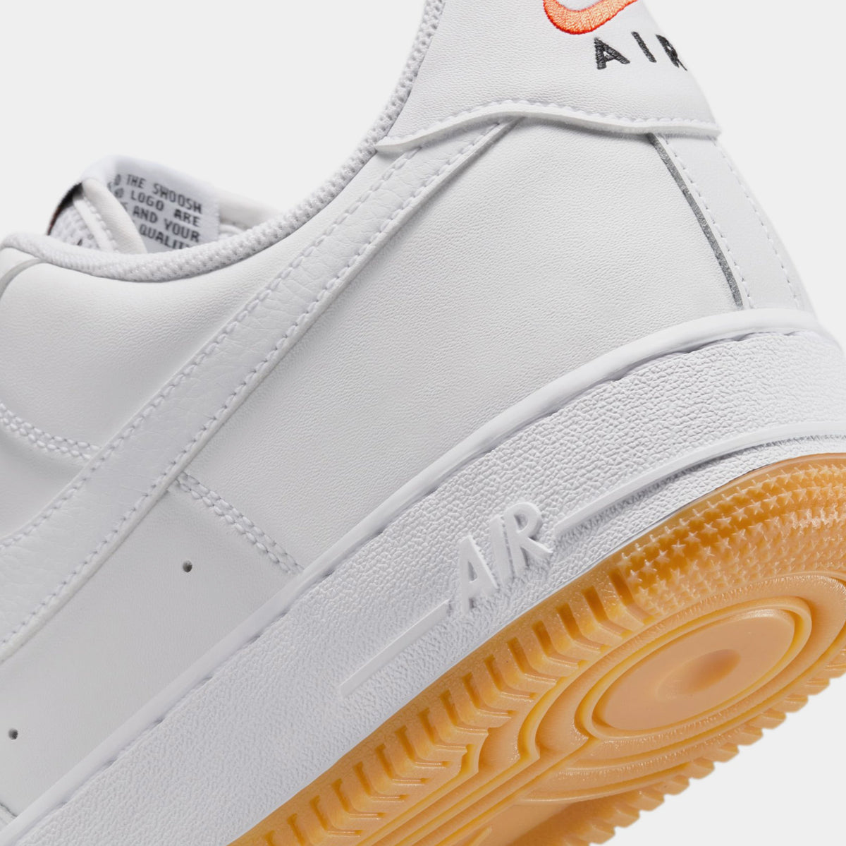 Air Force 1 Mens Lifestyle Shoes (White/Gum Yellow/Safety Orange/White)