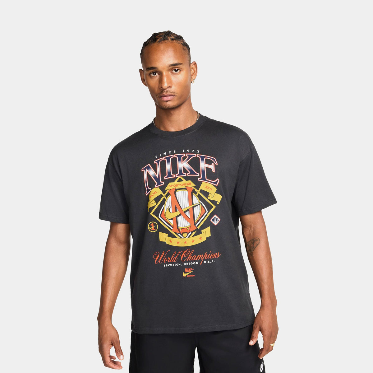 Max 90 World Champions Mens Short Sleeve Shirt (Black/Yellow)