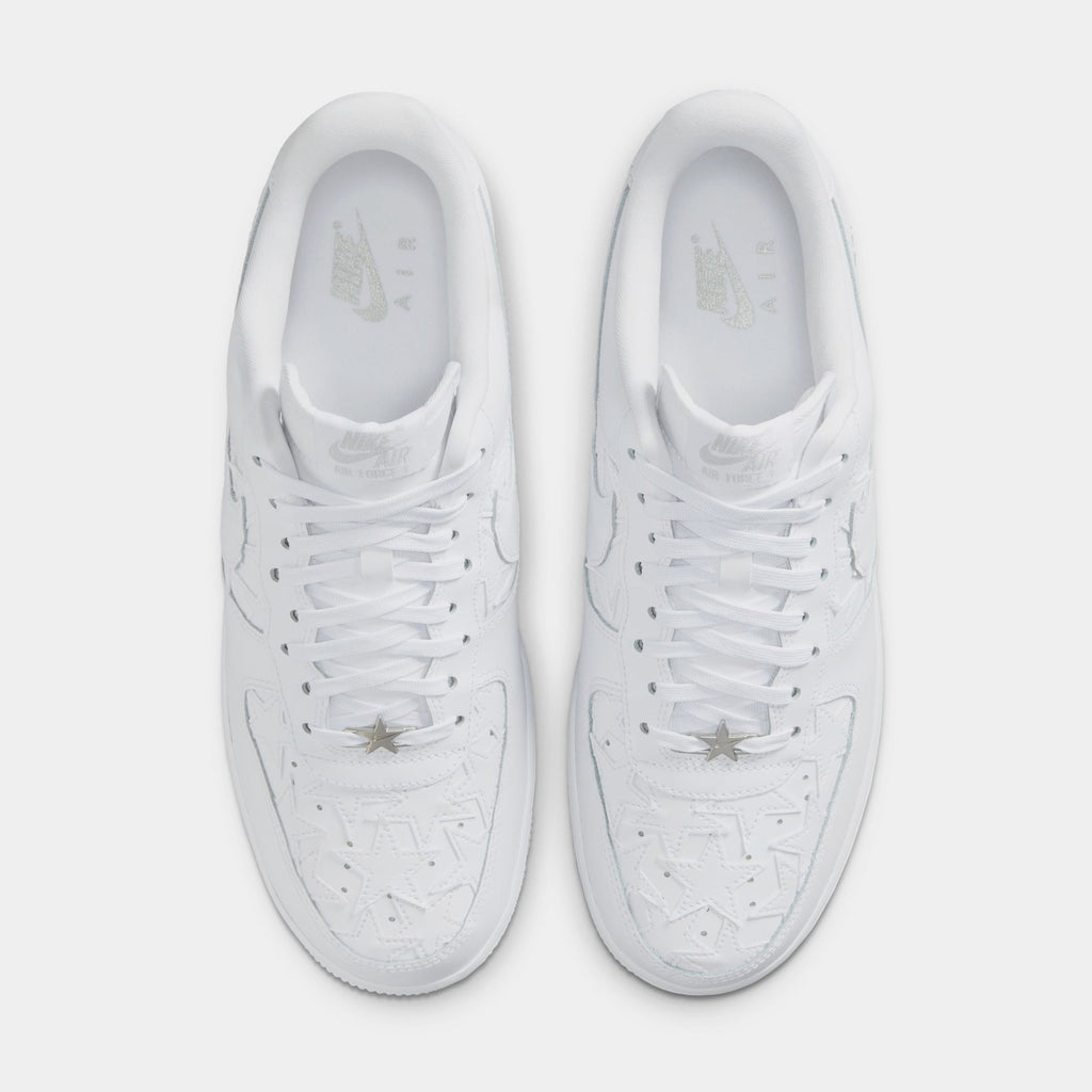 Air Force 1 White Stars Mens Lifestyle Shoes (White/White/Metallic Silver)