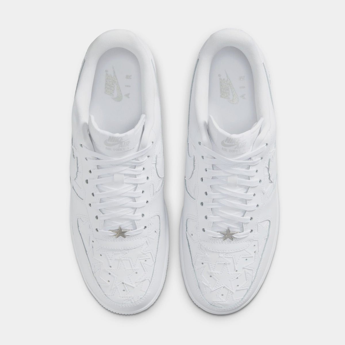 Air Force 1 White Stars Mens Lifestyle Shoes (White/White/Metallic Silver)
