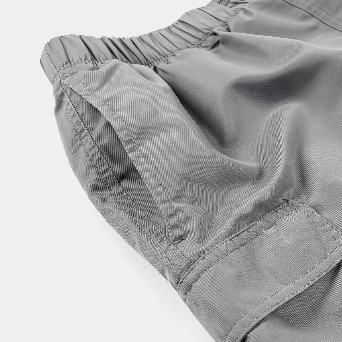 Voyage Solid Cargo 7" Volley Mens Shorts (Grey/White)