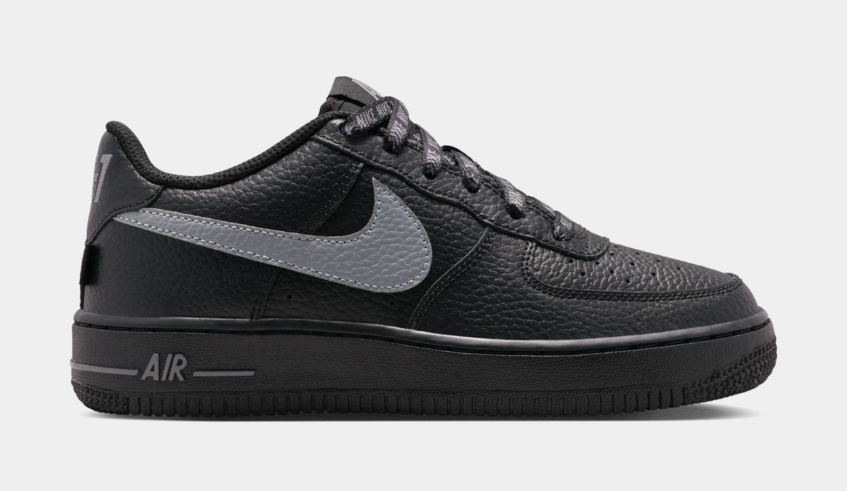 Air Force 1 Low Grade School Lifestyle Shoes (Black/Smoke Grey)
