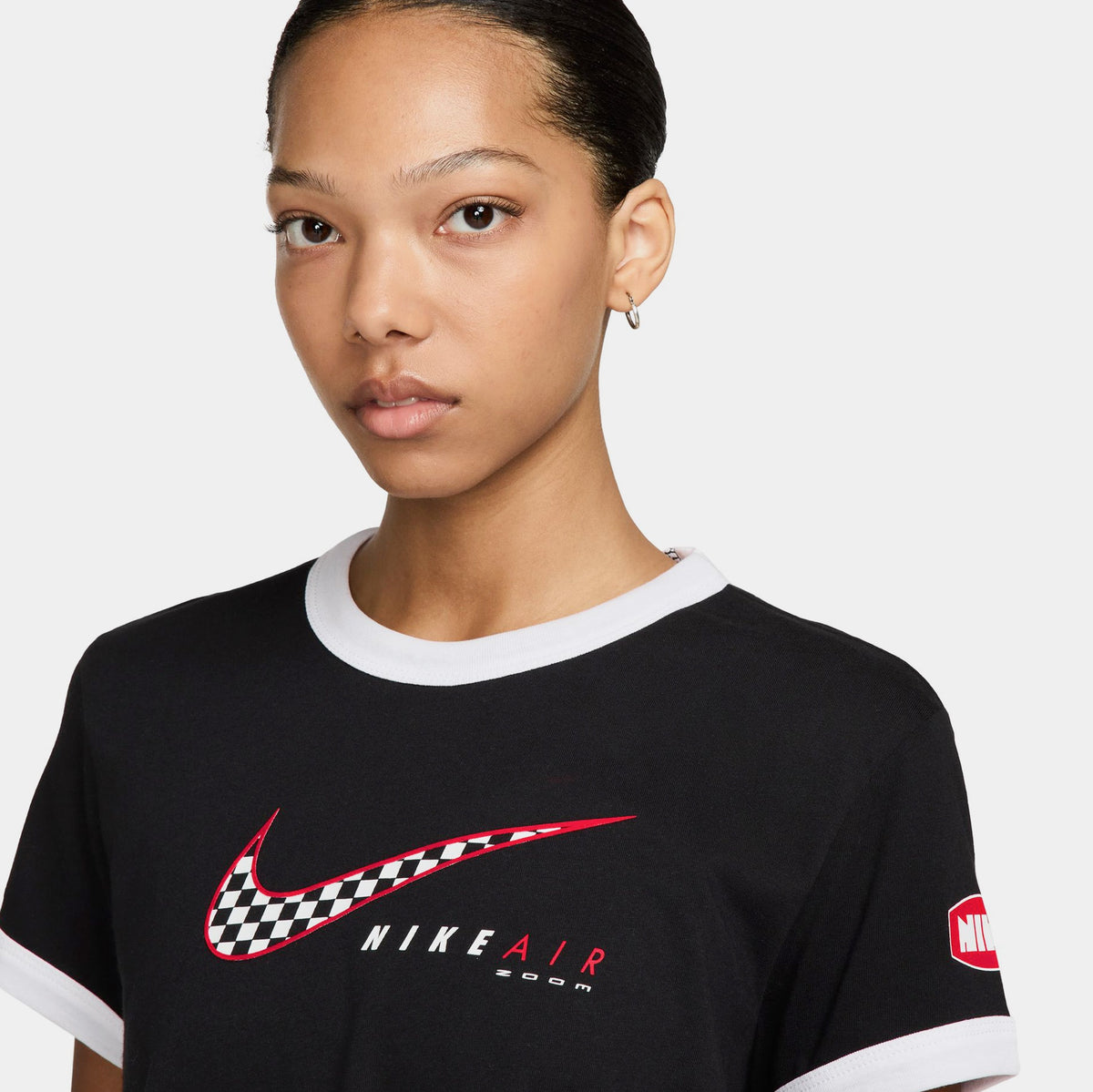 Sportswear Club Moto Womens Short Sleeve Shirt (Black)