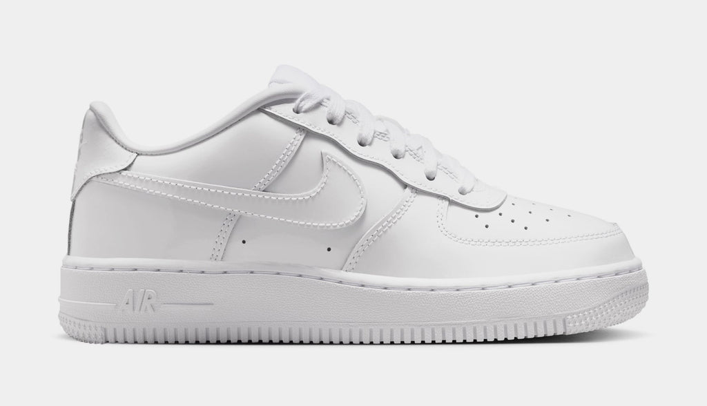 Air Force 1 Low Patent Leather Grade School Lifestyle Shoes (White)