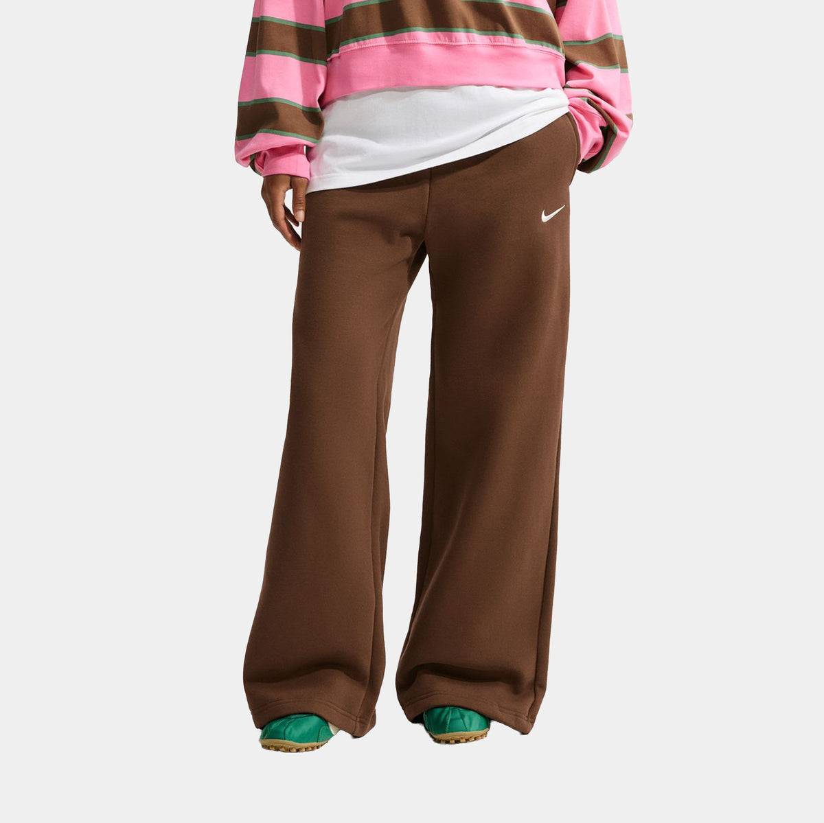 Studio Fleece Medium Weight Mid Rise Wid Leg Womens Sweatpants (Cacao Wow/Sail)