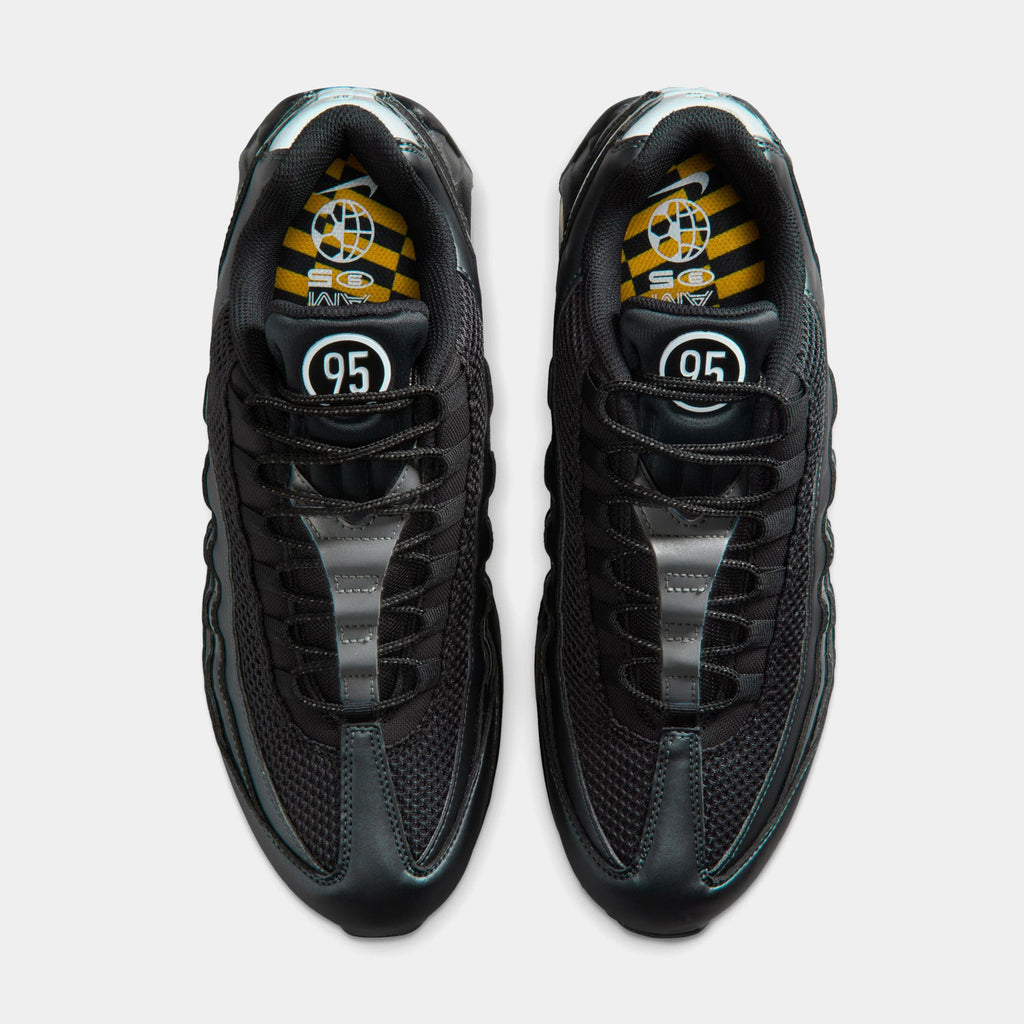 Air Max 95 Big Bubble Total 90 Mens Running Shoes ( Black/University Gold/Metallic Silver/White)