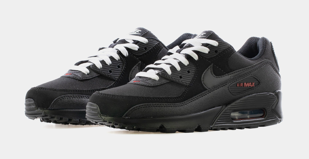 Air Max 90 Mens Lifestyle Shoes (Black/Sport Red/White)