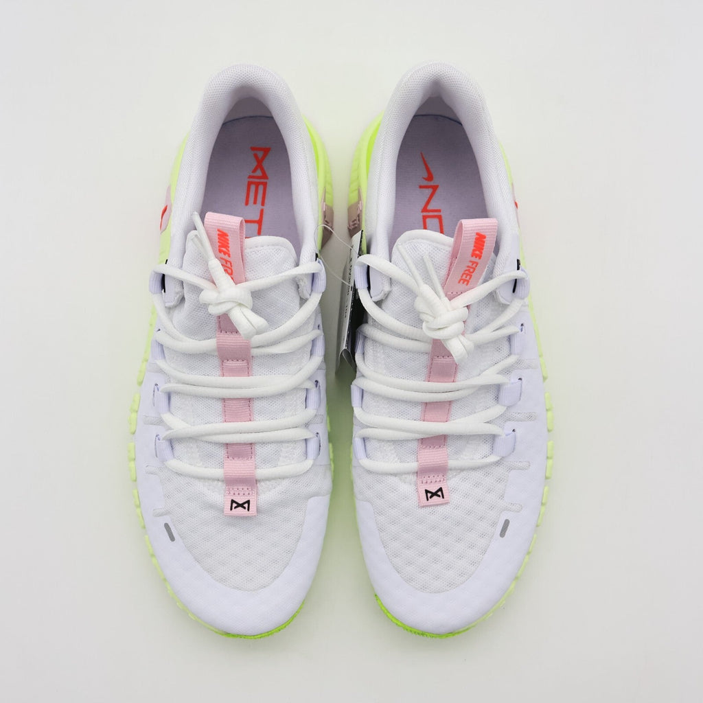 DV3950-104 Nike Free Metcon 5 White Barely Volt Pink Foam Bright (Women's)