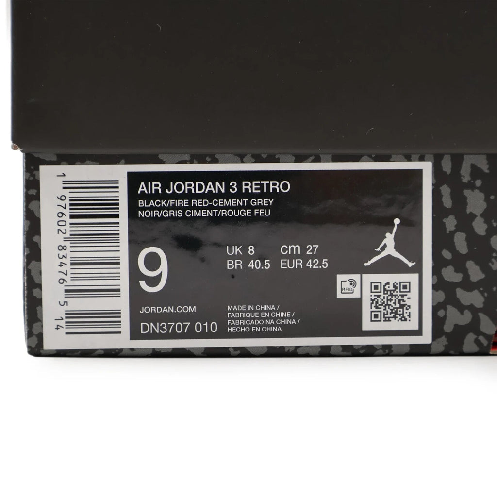 DN3707-010 Nike Air Jordan 3 Retro Black Cement (2024) (Men's)