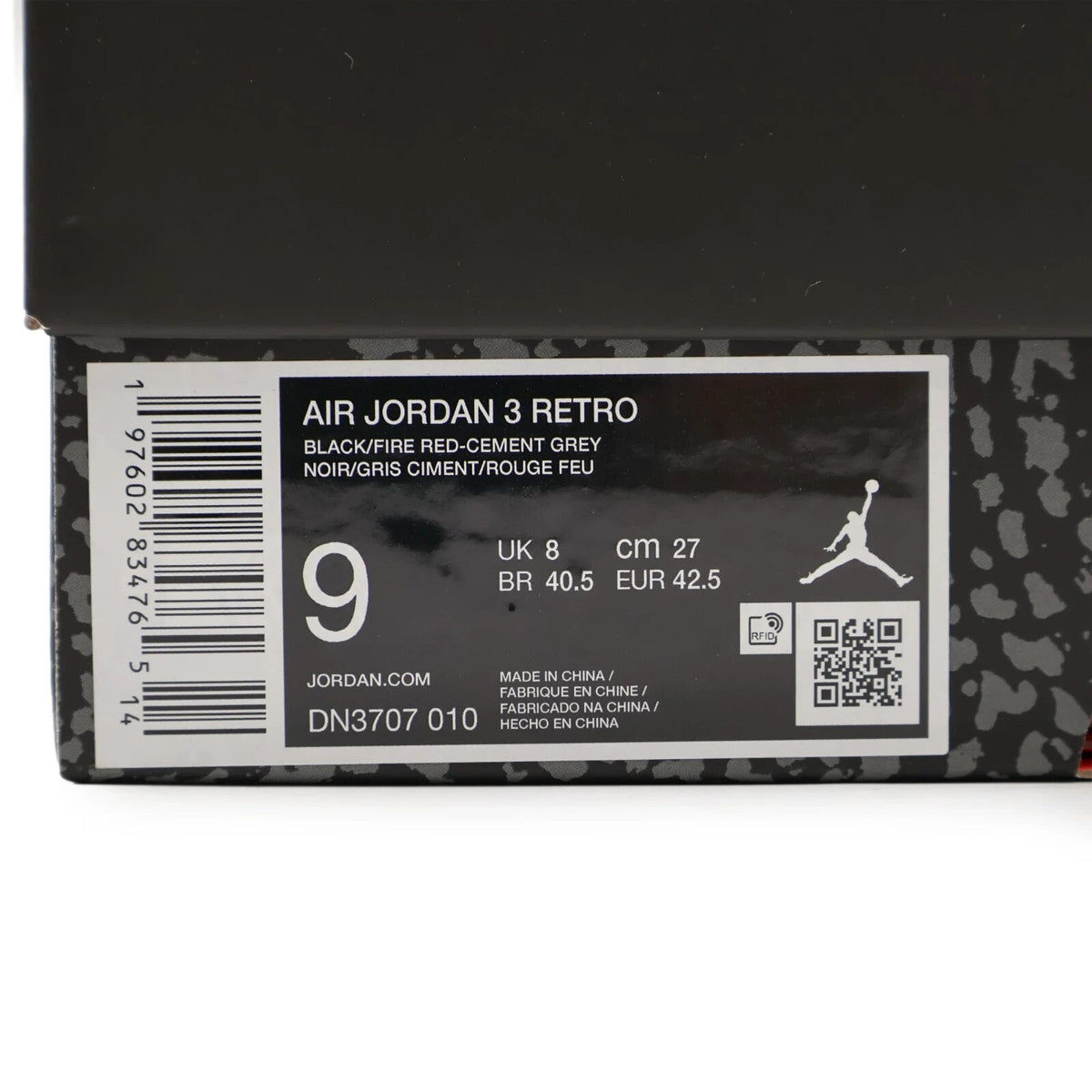 DN3707-010 Nike Air Jordan 3 Retro Black Cement (2024) (Men's)