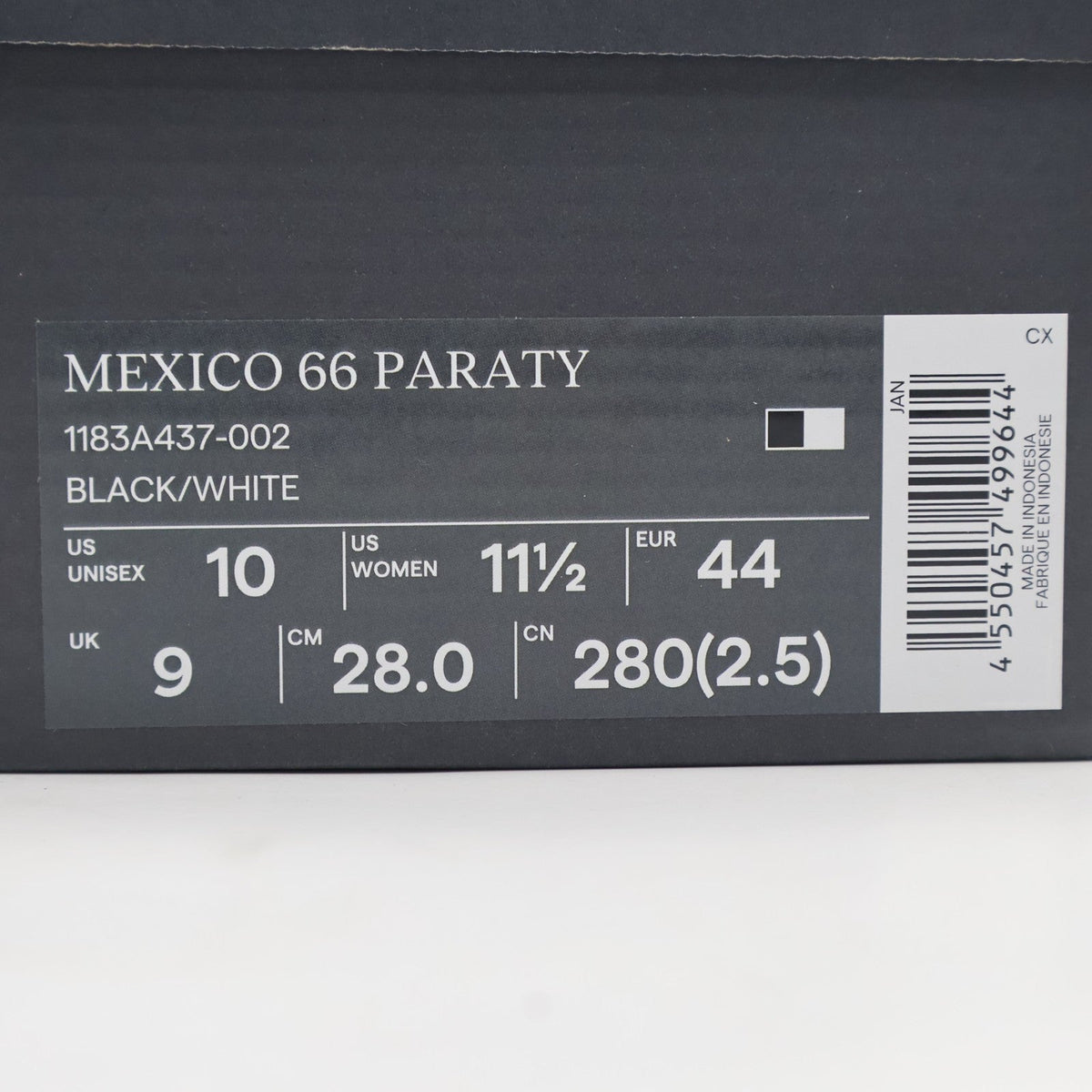 1183A437-002 Onitsuka Tiger Mexico 66 Paraty Black White (Men's)