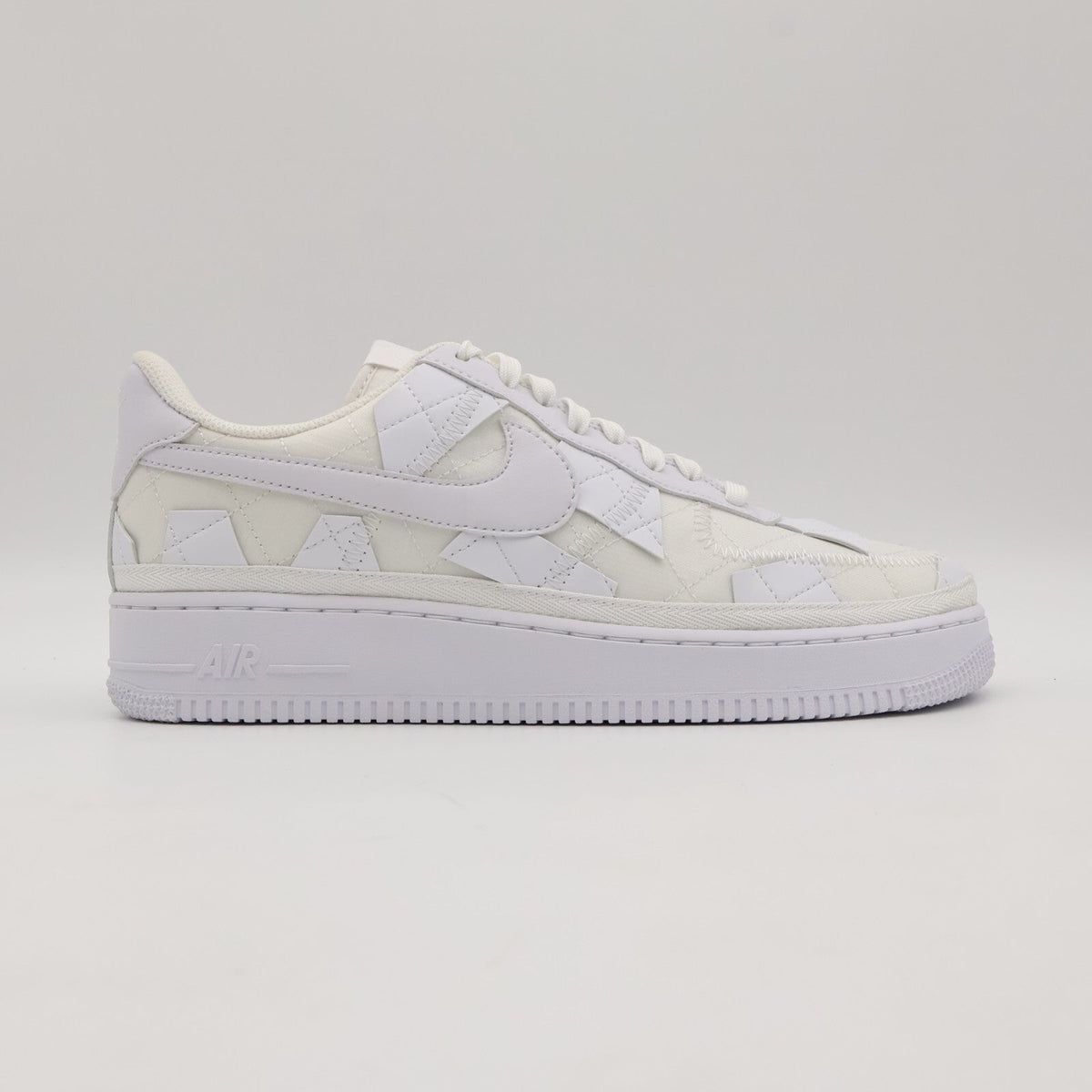DZ3674-100 Nike Air Force 1 Low Billie Eilish Triple White Off Patch Work Mosaic