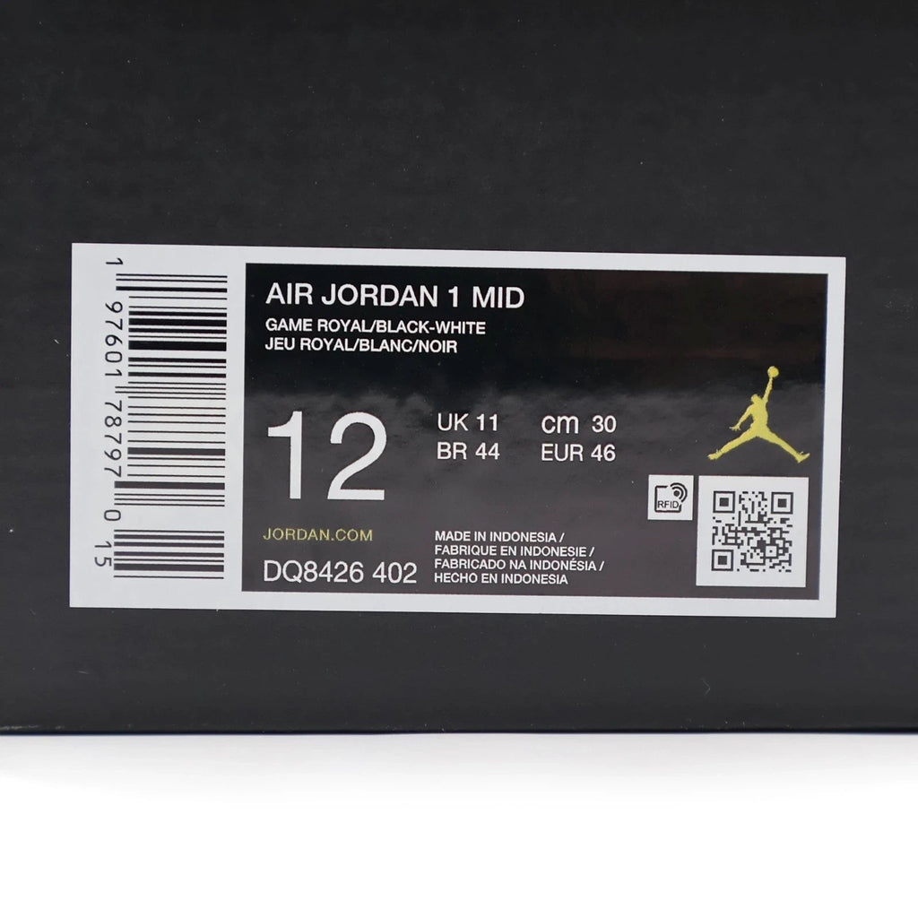 DQ8426-402 Nike Air Jordan 1 Mid Game Royal White Black (Men's)