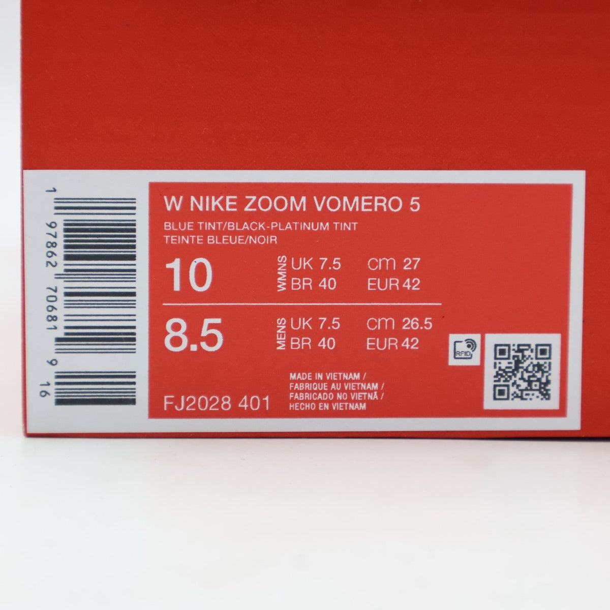 FJ2028-401 Nike Zoom Vomero 5 Blue Tint Platinum Tint Metallic  (Women's)