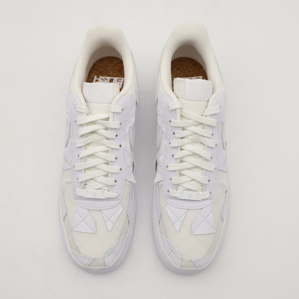 DZ3674-100 Nike Air Force 1 Low Billie Eilish Triple White Off Patch Work Mosaic