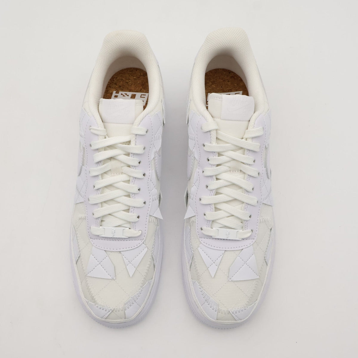 DZ3674-100 Nike Air Force 1 Low Billie Eilish Triple White Off Patch Work Mosaic