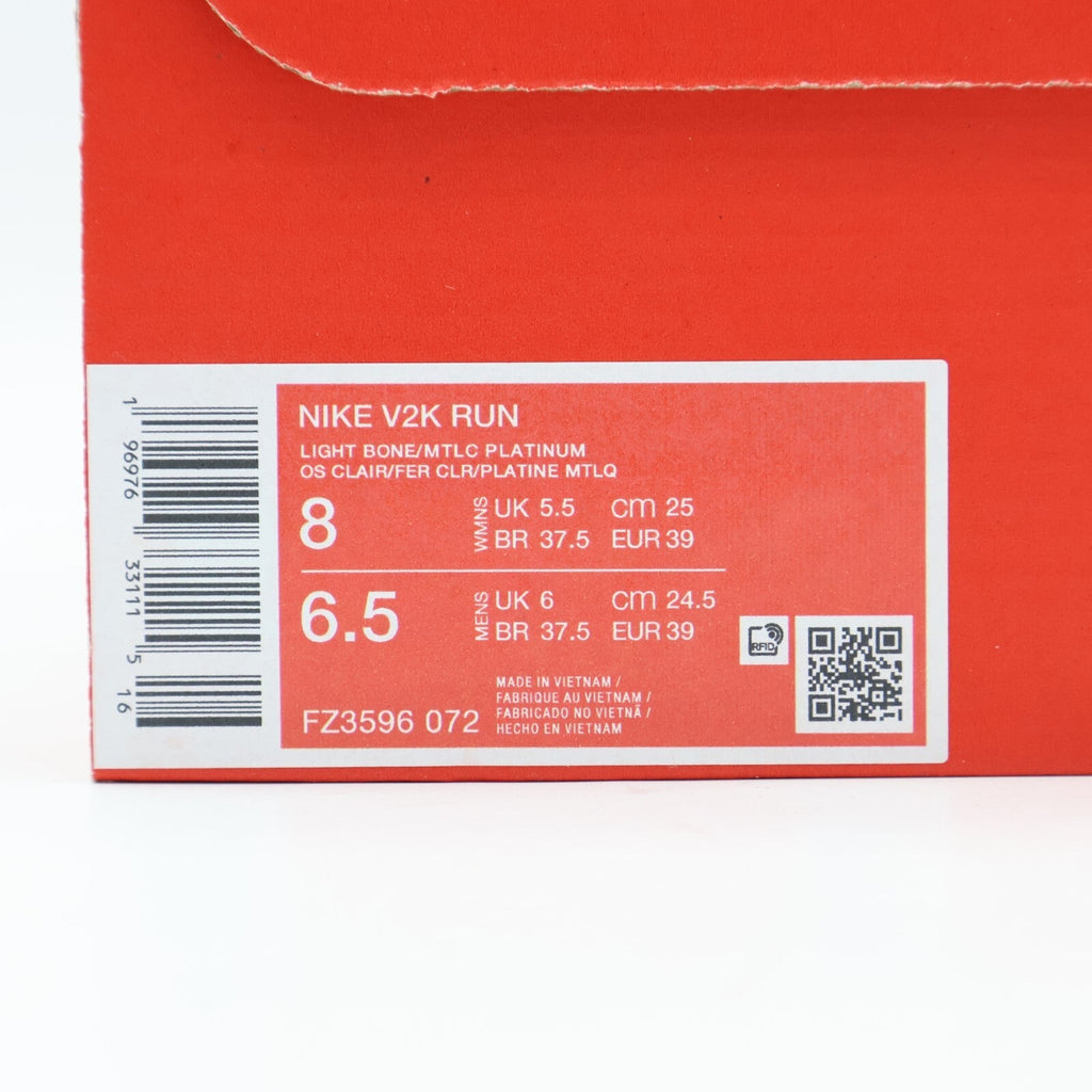 FZ3596-072 Nike V2K Run Light Bone Light Iron Ore Smoke Grey Metallic (Women's)