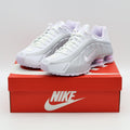 HF5076-100 Nike Shox R4 White and Metallic Platinum (Women's)