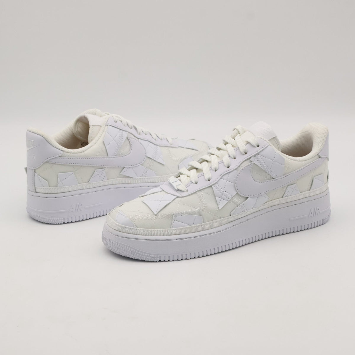 DZ3674-100 Nike Air Force 1 Low Billie Eilish Triple White Off Patch Work Mosaic