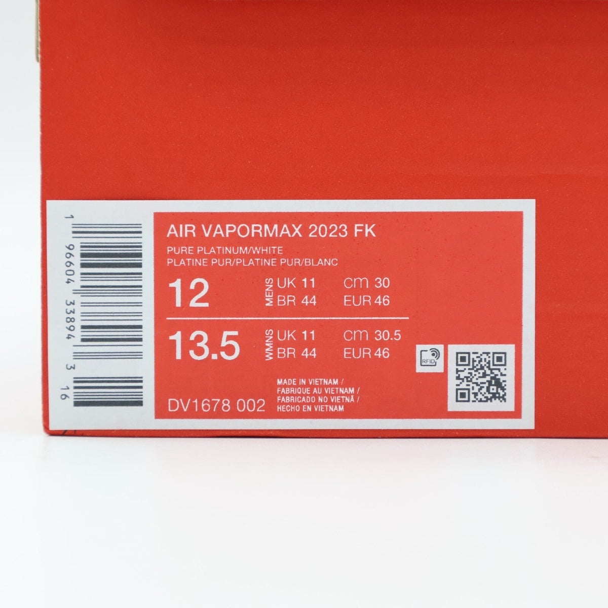 DV1678-002 Nike Air VaporMax 2023 Flyknit Pure Platinum White Silver Grey Men's)