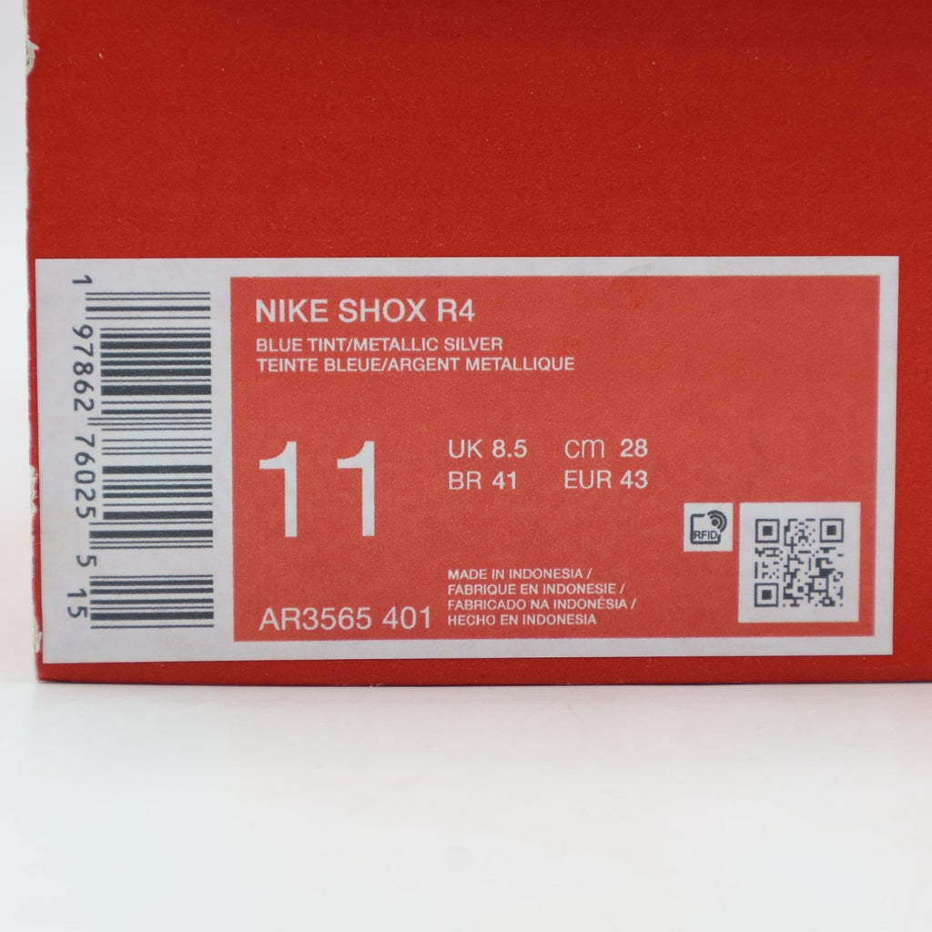 AR3565-401 Nike Shox R4 Blue Tint Total Orange Black Metallic Silver (Women's)
