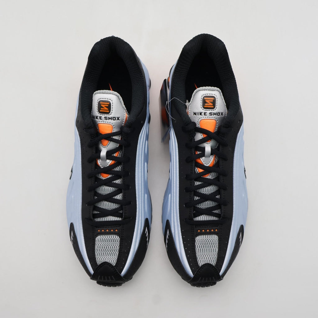 AR3565-401 Nike Shox R4 Blue Tint Total Orange Black Metallic Silver (Women's)